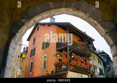 ANNECY, FRANCE -24 JUIN 2019- Vue sur la vieille ville à Annecy, Haute Savoie, France. Banque D'Images