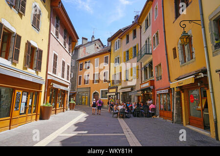 ANNECY, FRANCE -24 JUIN 2019- Vue sur la vieille ville à Annecy, Haute Savoie, France. Banque D'Images