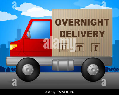 Sens de livraison du jour au lendemain et la livraison de colis postaux Banque D'Images