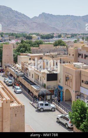 Vue du fort à la ville Nizwa, Oman Banque D'Images