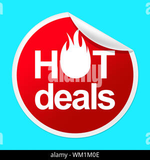 Autocollant Hot Deals ce qui clôture et une Banque D'Images