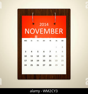 L'image d'un calendrier pour la planification des événements novembre 2014 Banque D'Images