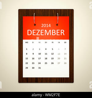 L'image d'un calendrier pour la planification des événements Décembre 2014 Banque D'Images