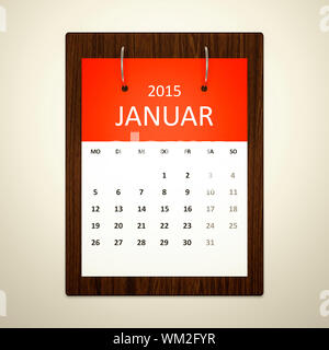 Une image d'un calendrier pour la planification de l'événement allemand janvier 2015 Banque D'Images