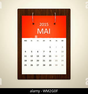 Une image d'un calendrier pour la planification de l'événement allemand mai 2015 Banque D'Images