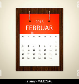 L'image d'un calendrier pour la planification des événements février 2015 Banque D'Images