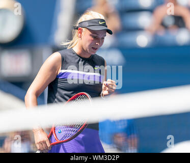 New York, États-Unis. 08Th Sep 2019. Donna Vekic (Croatie) en action lors du quart de finale du championnat de l'US Open contre Belinda Bencic (Suisse) à Billie Jean King National Tennis Center (photo de Lev Radin/Pacific Press) Credit : Pacific Press Agency/Alamy Live News Banque D'Images