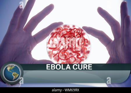 Digital composite de l'Ebola news flash avec l'imagerie médicale Banque D'Images