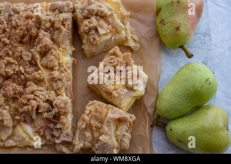 Tarte poire fait maison Banque D'Images