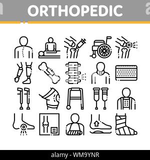 Les éléments de la cueillette d'Orthopédie Vector Icons Set Illustration de Vecteur