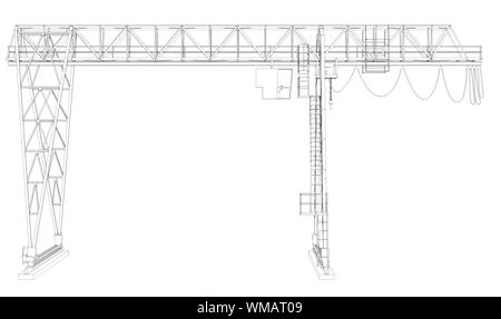 Pont roulant portique, isolé sur fond blanc Banque D'Images