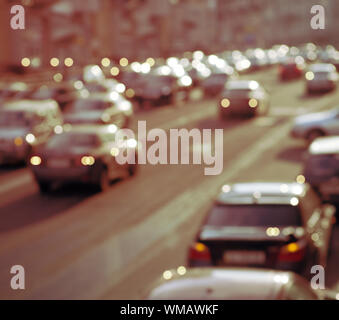 Flou artistique floue Lumières de trafic lourd Banque D'Images