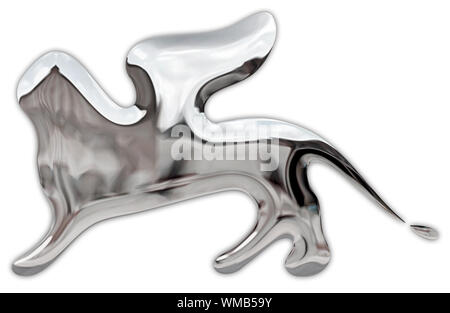 Lion de Festival du Film de Venise, de l'or style rédactionnel, logo métallique Banque D'Images