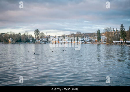 Une image de la Lac de Starnberg en Bavière - Allemagne hiver Tutzing Banque D'Images