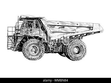 Dump Truck art dessin illustration Banque D'Images