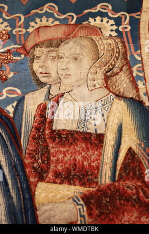 Image possible d'Anne Boleyn, 'Mariage de Mary Rose', 'Livre de Heures de prix, le château de Hever, Hever, Edenbridge, Kent, Angleterre, Royaume-Uni, Europe Banque D'Images