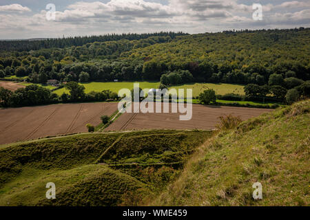 Le CLAJ Hill Âge de Fer de fort près de Warminster, Wiltshire, Royaume-Uni Banque D'Images