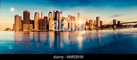 View of Manhattan le matin, New York City, USA Banque D'Images