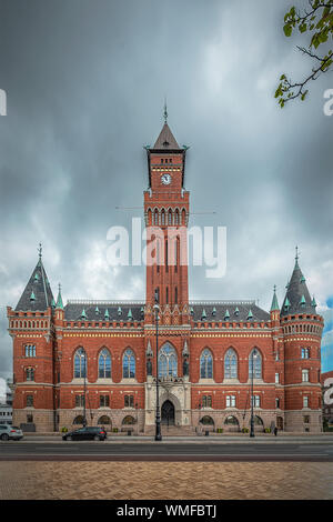 Le style néogothique de ville de Helsingborg, Suède. Banque D'Images