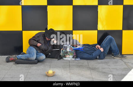 Obdachlose, Haltestelle, Steintor, Hannover, Allemagne, Deutschland Banque D'Images