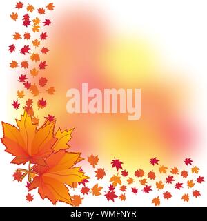 Automne fond avec feuilles d'érable, partie 2, vector illustration Illustration de Vecteur