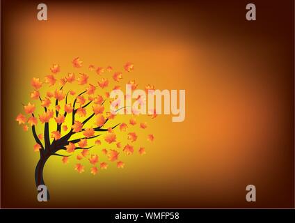 Automne fond avec arbre, lui n partie 10, vector illustration Illustration de Vecteur