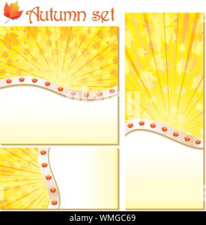 Ensemble de bannières d'automne et d'antécédents, vector illustration Illustration de Vecteur