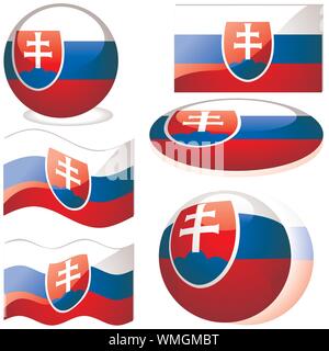 Drapeaux de Slovaquie Illustration de Vecteur
