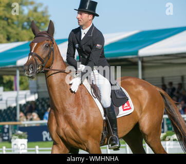 Stamford, Lincolnshire, Royaume-Uni. 05 Sep, 2019. Land Rover Burghley Horse Trials, Stamford, Lincolnshire UK. Jour 1 de la phase de dressage 4. Tim : (NZL) équitation Bango Crédit : Julie Priestley/Alamy Live News Banque D'Images