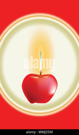 Bougie pomme Illustration de Vecteur