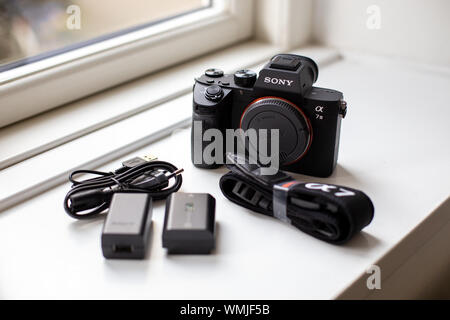 Close-up de Sony A7iii mirrorless camera Banque D'Images