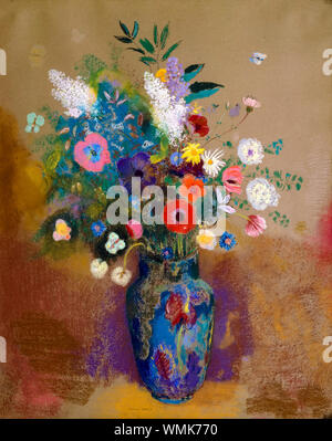 Odilon Redon, bouquet de fleurs, encore vie, pastel sur papier, vers 1905 Banque D'Images