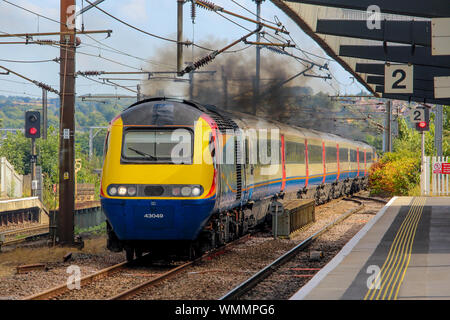 East Midlands TVH passant Walefield Westgate retourner à depot Banque D'Images