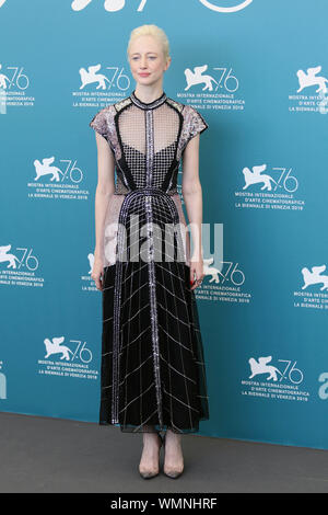 L'Italie, Lido di Venezia, le 5 septembre 2019 : l'actrice Andrea Riseborough au photocall de "Zerozerozero", directeur Stefano Sollima. 76e Banque D'Images