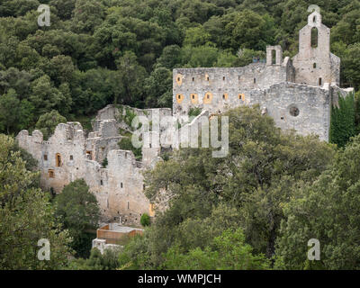 Ruines de l'ancien monastère de Santa Catalina, abandonnés dans le Jardin botanique de Santa Catalina, près de Vitoria-Gasteiz, Espagne Banque D'Images