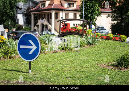 Rond-point à Samoens Banque D'Images