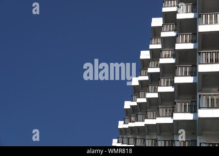 Abstract pattern vue de l'hôtel Sol Milanos Pinguinos, Minorque, Espagne Banque D'Images