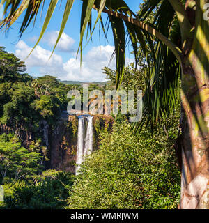 Cascade de Chamarel Banque D'Images