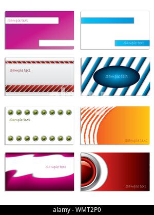 Set de 8 cartes d'affaires Illustration de Vecteur
