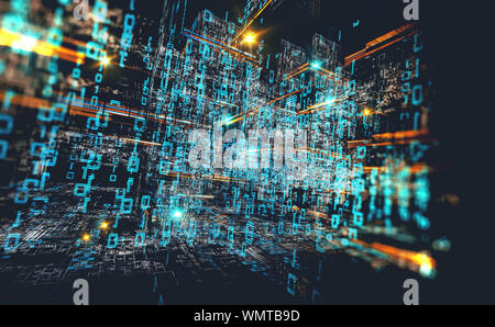 Fond d'écran du modèle de concept de code binaire et Big Data structure.Net et code source.Résumé de la technologie, de la science et de l'ordinateur de cloud. Banque D'Images