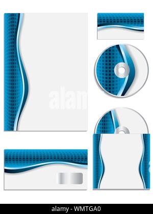 Société texturé bleu vector set Illustration de Vecteur