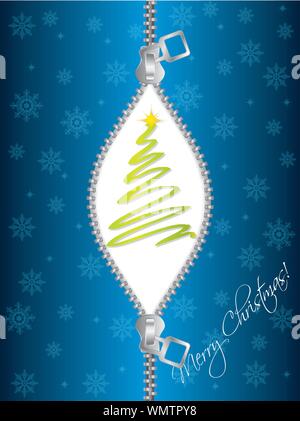 Voeux de Noël à fermeture éclair Illustration de Vecteur