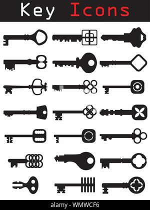 Key Icon Set Illustration de Vecteur