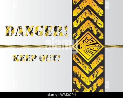 Grunge fond danger sign Illustration de Vecteur