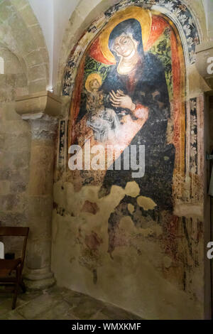 Italie, Pouilles, province de Lecce, Otrante. 04 juin, 2019. Intérieur de cathédrale d'Otrante. Fresque de la crypte. Banque D'Images