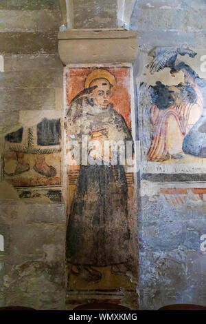 Italie, Pouilles, province de Lecce, Otrante. Le 4 juin 2019. Intérieur de cathédrale d'Otrante. Fresque de la crypte. Banque D'Images