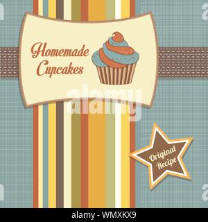 Vintage poster cupcakes fait maison Illustration de Vecteur