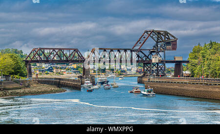 Ballard Locks entre Puget Sound et Lake Union à Seattle, Washington Banque D'Images