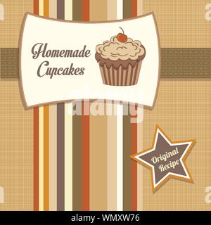 Vintage poster cupcakes fait maison Illustration de Vecteur