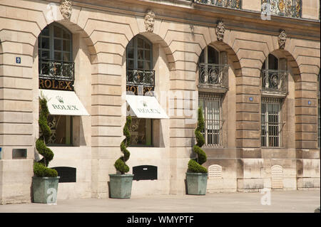 Place Vendôme Die fünf ist der königlichen "Plätze" von Paris und liegt inmitten der Stadt zwischen der Pariser Oper und im dem Tuileriengarten Banque D'Images